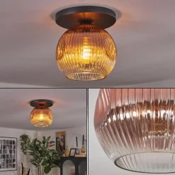 Ripoll Plafonnier, Boule lumineuse Clair, Cuivré, 1 lumière