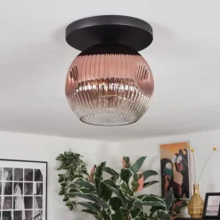 Ripoll Plafonnier, Boule lumineuse Clair, Cuivré, 1 lumière