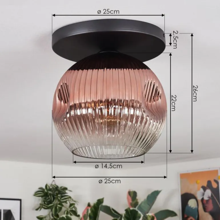 Ripoll Plafonnier, Boule lumineuse Clair, Cuivré, 1 lumière