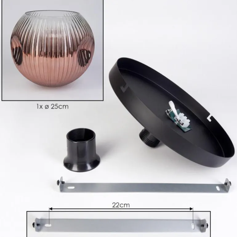 Ripoll Plafonnier, Boule lumineuse Clair, Cuivré, 1 lumière