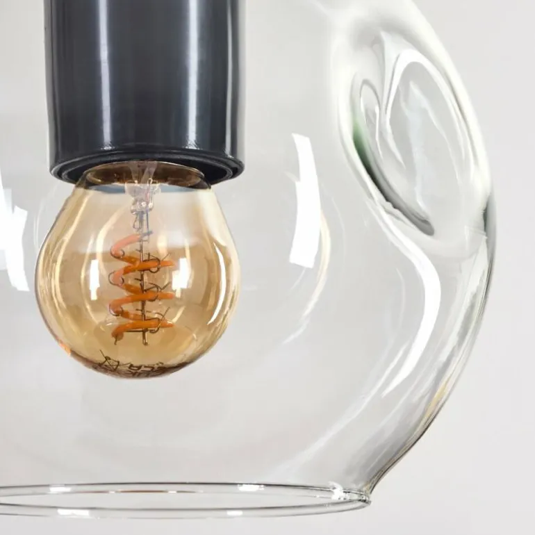 Ripoll Suspension, Boule lumineuse, Suspension Écru, Noir, 5 lumières