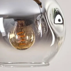 Ripoll Suspension, Boule lumineuse, Suspension Chrome, Fumé, 5 lumières