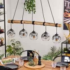 Ripoll Suspension, Boule lumineuse, Suspension Clair, Fumé, 5 lumières