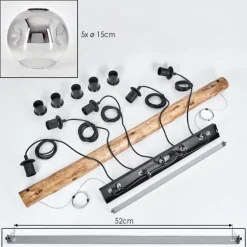 Ripoll Suspension, Boule lumineuse, Suspension Clair, Fumé, 5 lumières