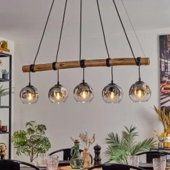 Ripoll Suspension, Boule lumineuse, Suspension Clair, Fumé, 5 lumières