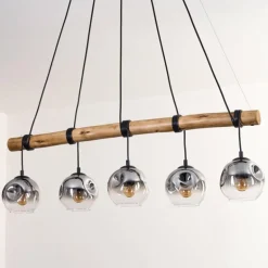 Ripoll Suspension, Boule lumineuse, Suspension Clair, Fumé, 5 lumières