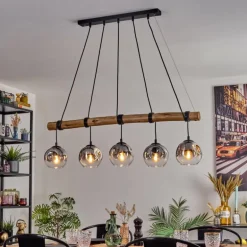 Ripoll Suspension, Boule lumineuse, Suspension Clair, Fumé, 5 lumières