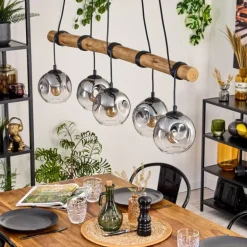 Ripoll Suspension, Boule lumineuse, Suspension Clair, Fumé, 5 lumières