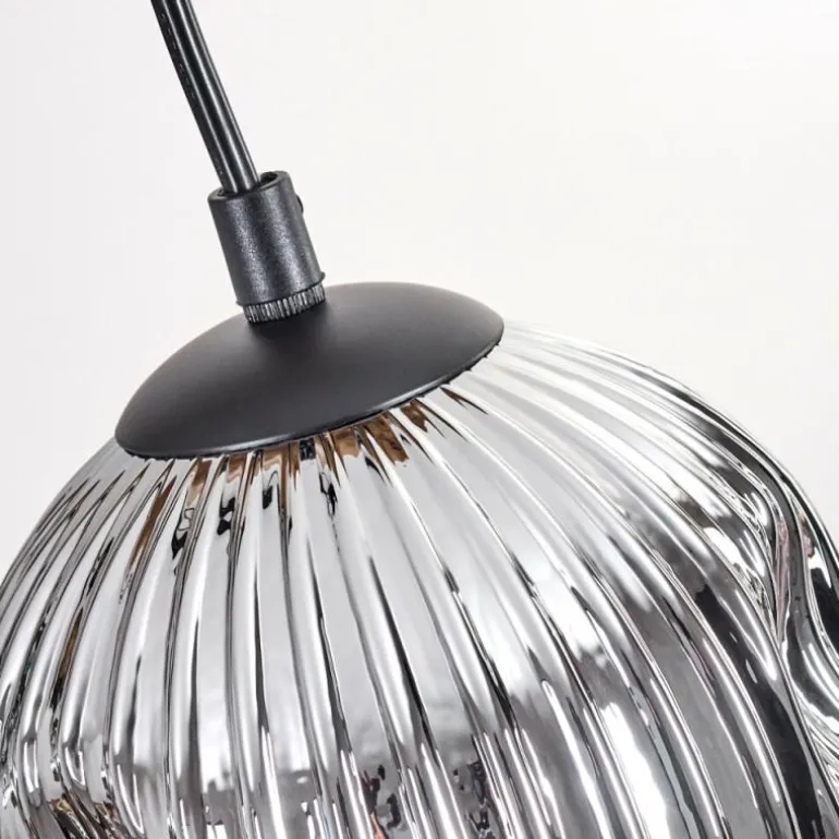 Ripoll Suspension, Boule lumineuse, Suspension Écru, Noir, 5 lumières