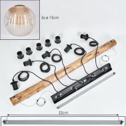 Ripoll Suspension, Boule lumineuse, Suspension Écru, Noir, 5 lumières