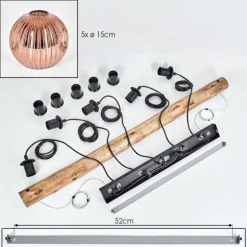 Ripoll Suspension, Boule lumineuse, Suspension Écru, Noir, 5 lumières