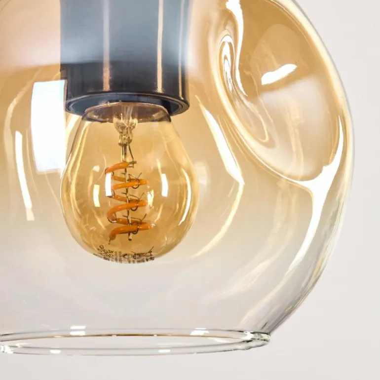 Ripoll Suspension, Boule lumineuse, Suspension Écru, Noir, 3 lumières