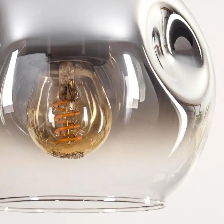 Ripoll Suspension, Boule lumineuse, Suspension Écru, Noir, 3 lumières