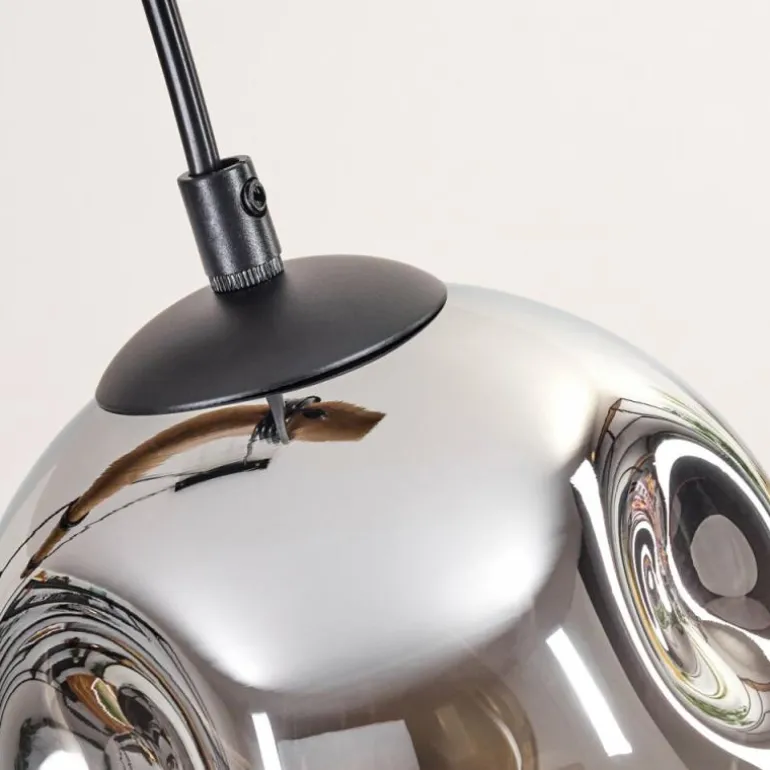 Ripoll Suspension, Boule lumineuse, Suspension Écru, Noir, 3 lumières