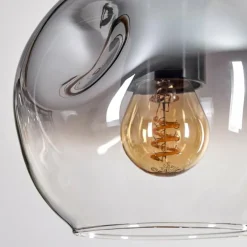 Ripoll Suspension, Boule lumineuse, Suspension Écru, Noir, 3 lumières