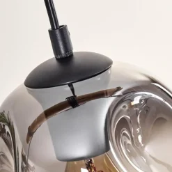 Ripoll Suspension, Boule lumineuse, Suspension Écru, Noir, 3 lumières