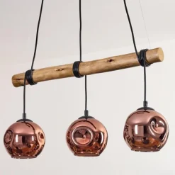 Ripoll Suspension, Boule lumineuse, Suspension Écru, Noir, 3 lumières