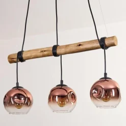 Ripoll Suspension, Boule lumineuse, Suspension Écru, Noir, 3 lumières