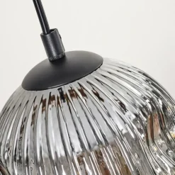 Ripoll Suspension, Boule lumineuse, Suspension Écru, Noir, 3 lumières