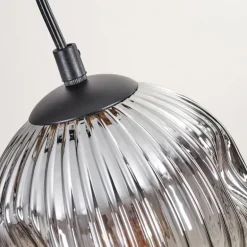 Ripoll Suspension, Boule lumineuse, Suspension Écru, Noir, 5 lumières