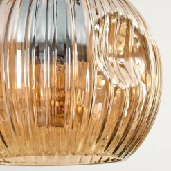 Ripoll Suspension, Boule lumineuse, Suspension Écru, Noir, 3 lumières