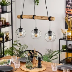 Ripoll Suspension, Boule lumineuse, Suspension Écru, Noir, 3 lumières