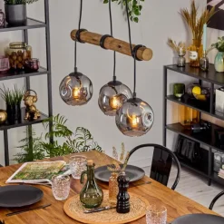 Ripoll Suspension, Boule lumineuse, Suspension Écru, Noir, 3 lumières