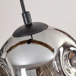 Ripoll Suspension, Boule lumineuse, Suspension Écru, Noir, 3 lumières