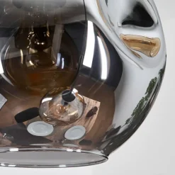 Ripoll Suspension, Boule lumineuse, Suspension Ambre, Fumé, 3 lumières