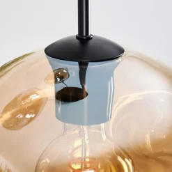 Ripoll Suspension, Boule lumineuse, Suspension Ambre, Fumé, 3 lumières