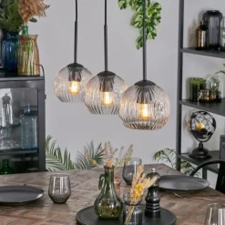 Ripoll Suspension, Boule lumineuse, Suspension Clair, 3 lumières