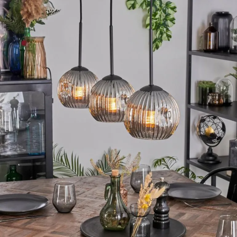 Ripoll Suspension, Boule lumineuse, Suspension Fumé, 3 lumières