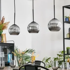 Ripoll Suspension, Boule lumineuse, Suspension Fumé, 3 lumières