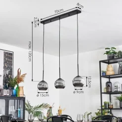 Ripoll Suspension, Boule lumineuse, Suspension Fumé, 3 lumières