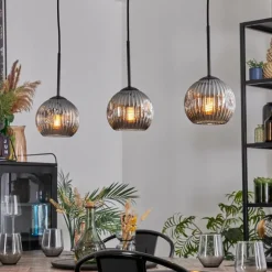 Ripoll Suspension, Boule lumineuse, Suspension Fumé, 3 lumières