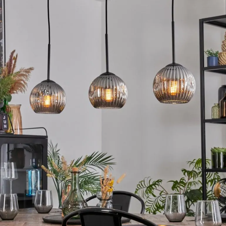 Ripoll Suspension, Boule lumineuse, Suspension Fumé, 3 lumières