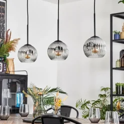 Ripoll Suspension, Boule lumineuse, Suspension Clair, Fumé, 3 lumières