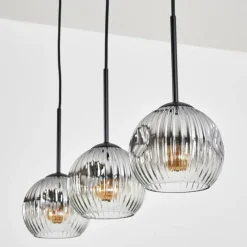 Ripoll Suspension, Boule lumineuse, Suspension Clair, Fumé, 3 lumières