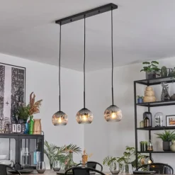 Ripoll Suspension, Boule lumineuse, Suspension Clair, Fumé, 3 lumières