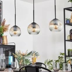 Ripoll Suspension, Boule lumineuse, Suspension Ambre, Clair, 3 lumières