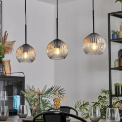 Ripoll Suspension, Boule lumineuse, Suspension Ambre, Clair, 3 lumières