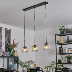 Ripoll Suspension, Boule lumineuse, Suspension Ambre, Clair, 3 lumières