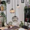 Ripoll Suspension, Boule lumineuse, Suspension, Suspension grappe Ambre, Clair, Fumé, 3 lumières