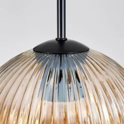 Ripoll Suspension, Boule lumineuse, Suspension, Suspension grappe Ambre, Clair, Fumé, 3 lumières