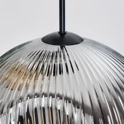 Ripoll Suspension, Boule lumineuse, Suspension, Suspension grappe Ambre, Chrome, Fumé, 3 lumières