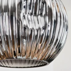 Ripoll Suspension, Boule lumineuse, Suspension, Suspension grappe Ambre, Chrome, Fumé, 3 lumières