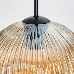 Ripoll Suspension, Boule lumineuse, Suspension, Suspension grappe Ambre, Chrome, Fumé, 3 lumières