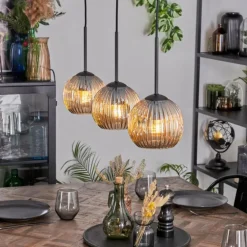 Ripoll Suspension, Boule lumineuse, Suspension Ambre, 3 lumières