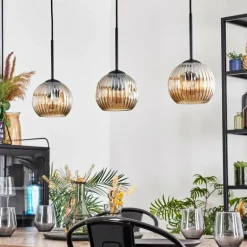 Ripoll Suspension, Boule lumineuse, Suspension Ambre, 3 lumières