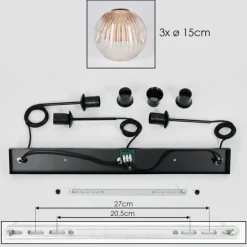 Ripoll Suspension, Boule lumineuse, Suspension Ambre, 3 lumières